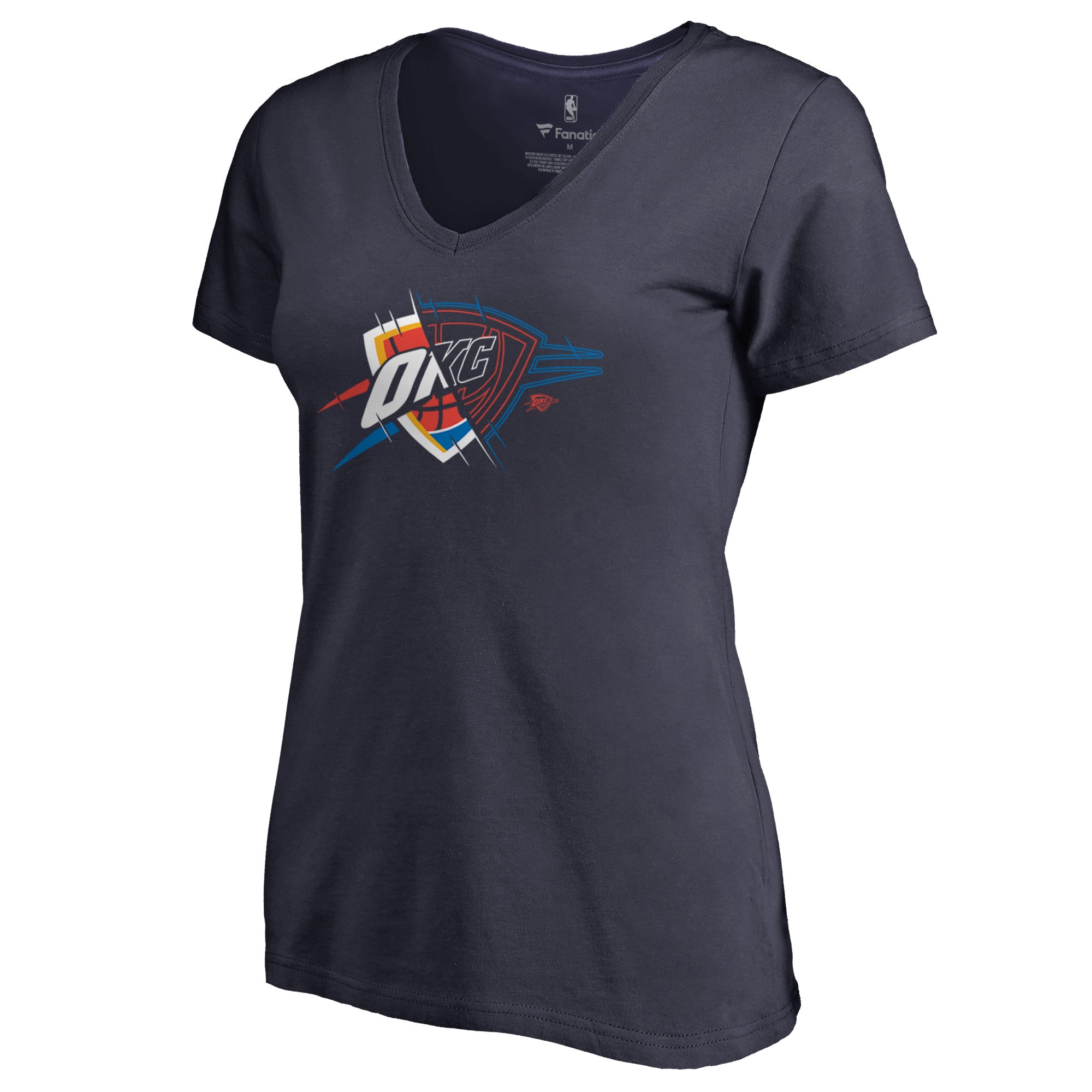 Women's Navy Oklahoma City Thunder X-Ray Slim Fit V-Neck T-Shirt
