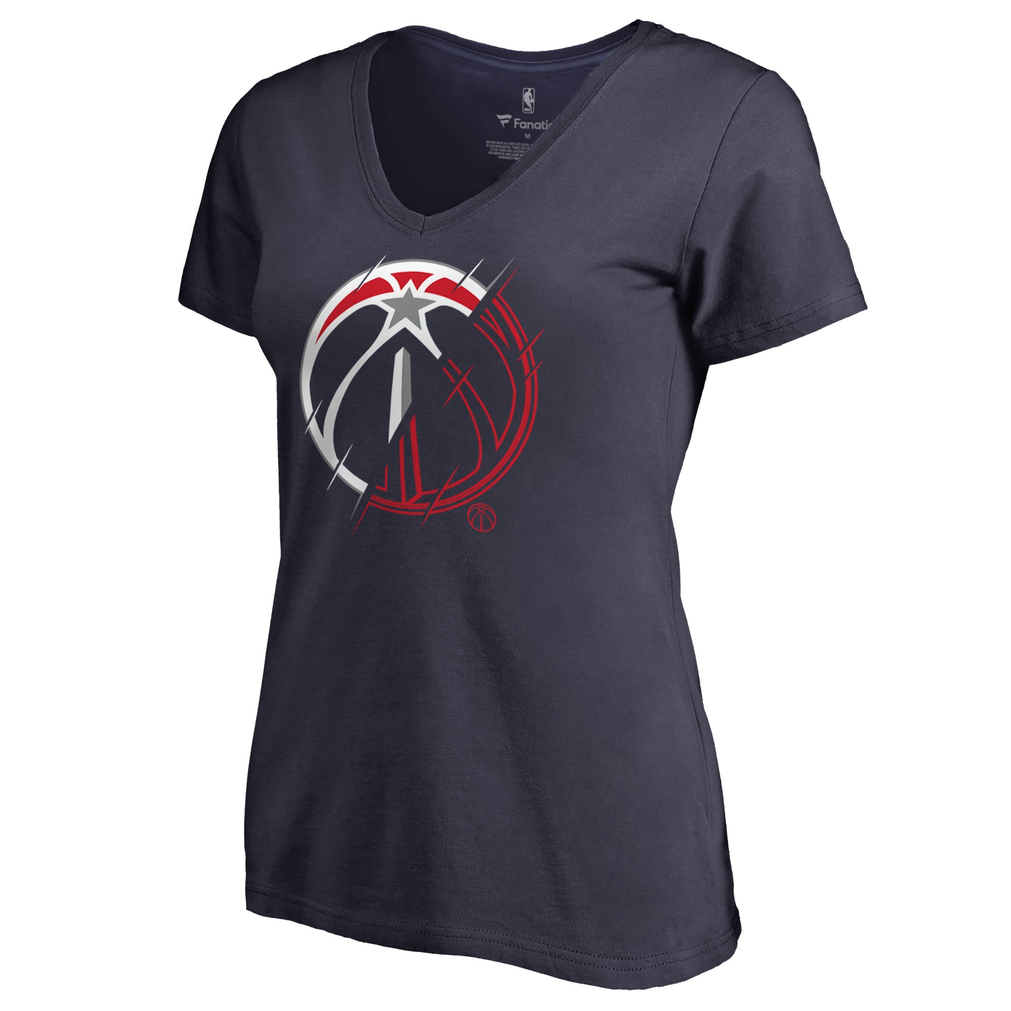 Women's Navy Washington Wizards X-Ray Slim Fit V-Neck T-Shirt