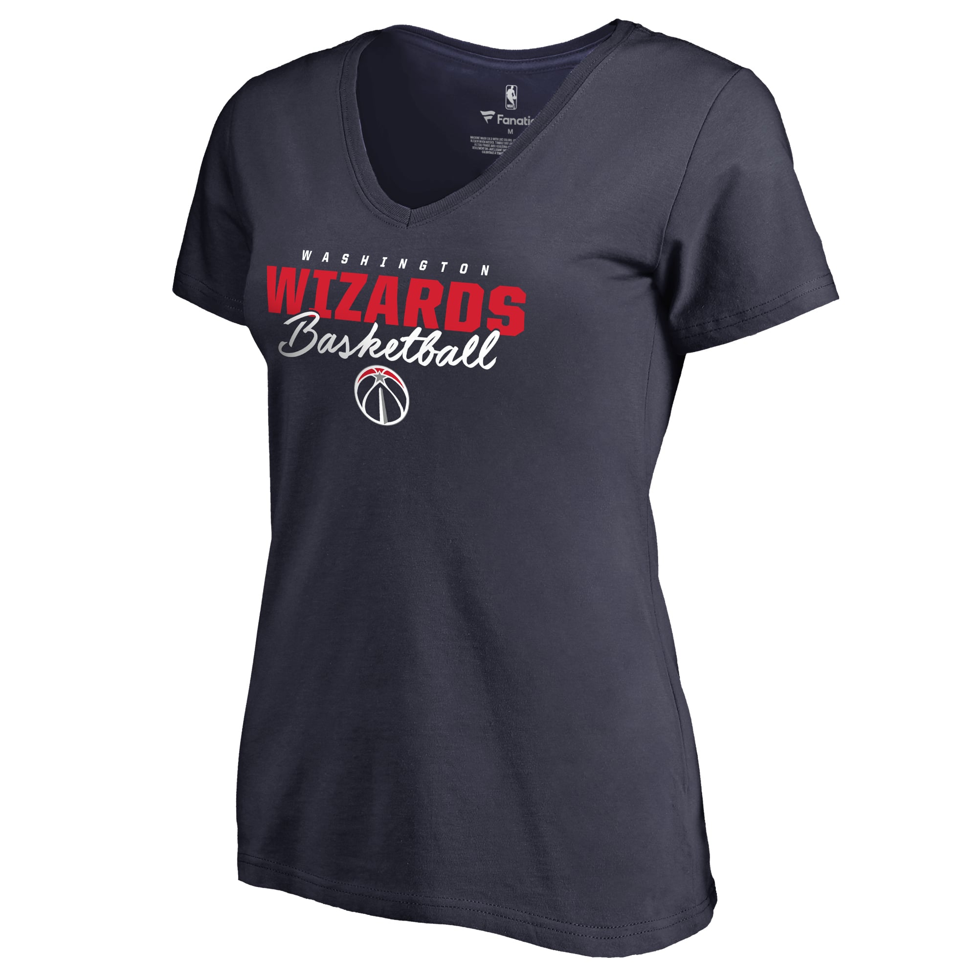 Women's Navy Washington Wizards Script Assist V-Neck T-Shirt