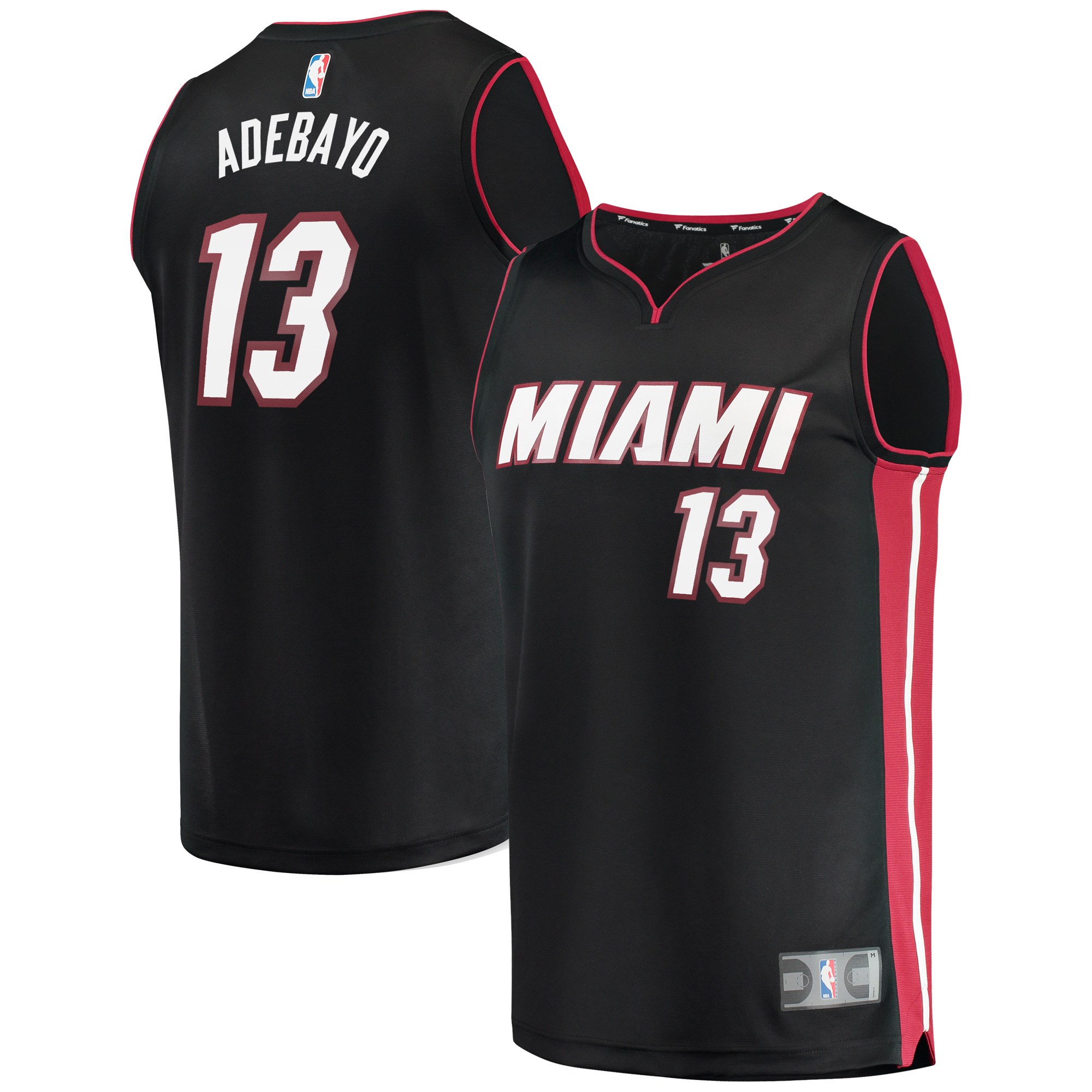 Men's Fanatics Bam Adebayo Black Miami Heat Fast Break Replica Player Jersey - Icon Edition