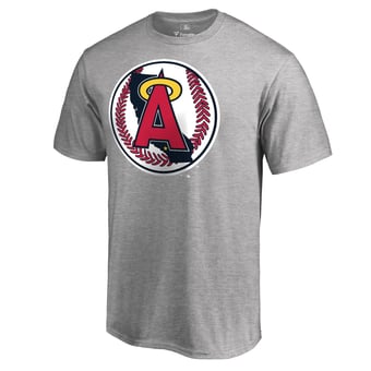 Men's Heathered Gray California Angels Cooperstown Collection Vintage Forbes T-Shirt