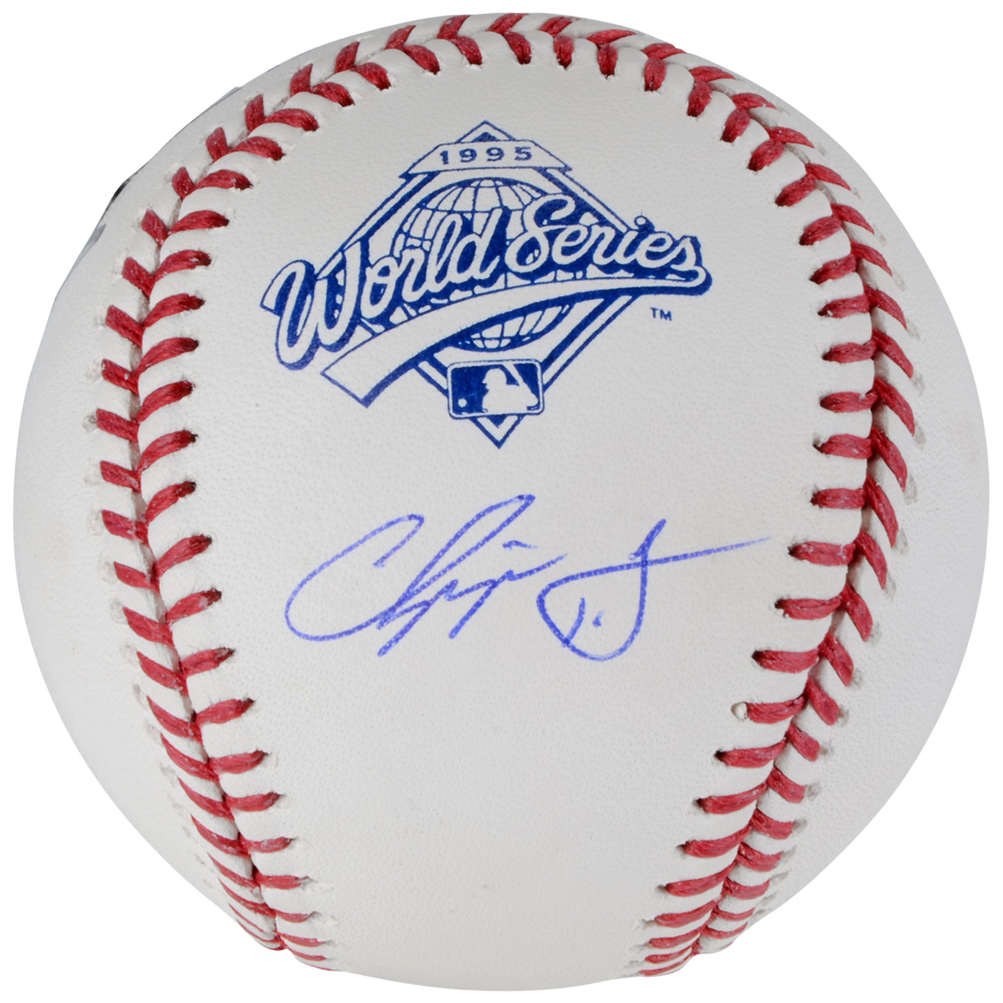 Chipper Jones Atlanta Braves autografato 1995 World Series Logo Baseball