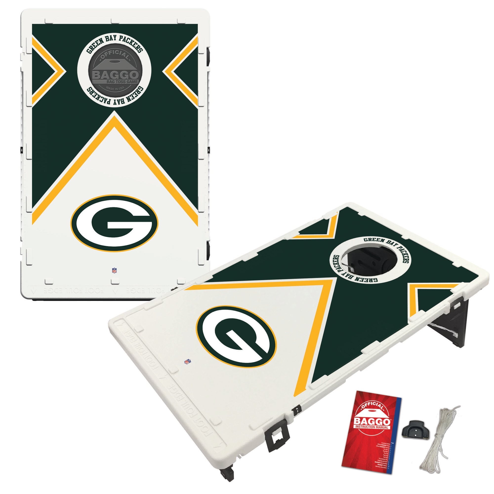 Green Bay Packers 2' x 3' BAGGO Vintage Cornhole Board Set