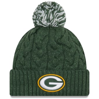 Women's New Era Green Green Bay Packers Cozy Cable Cuffed Knit Hat