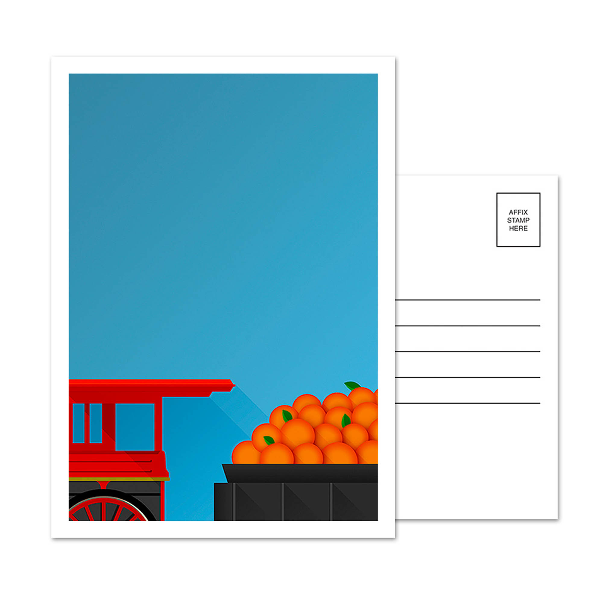 Houston Astros Minute Maid Park Orange Train 5-Pack Minimalist Postcard Set: retailer-supplied image