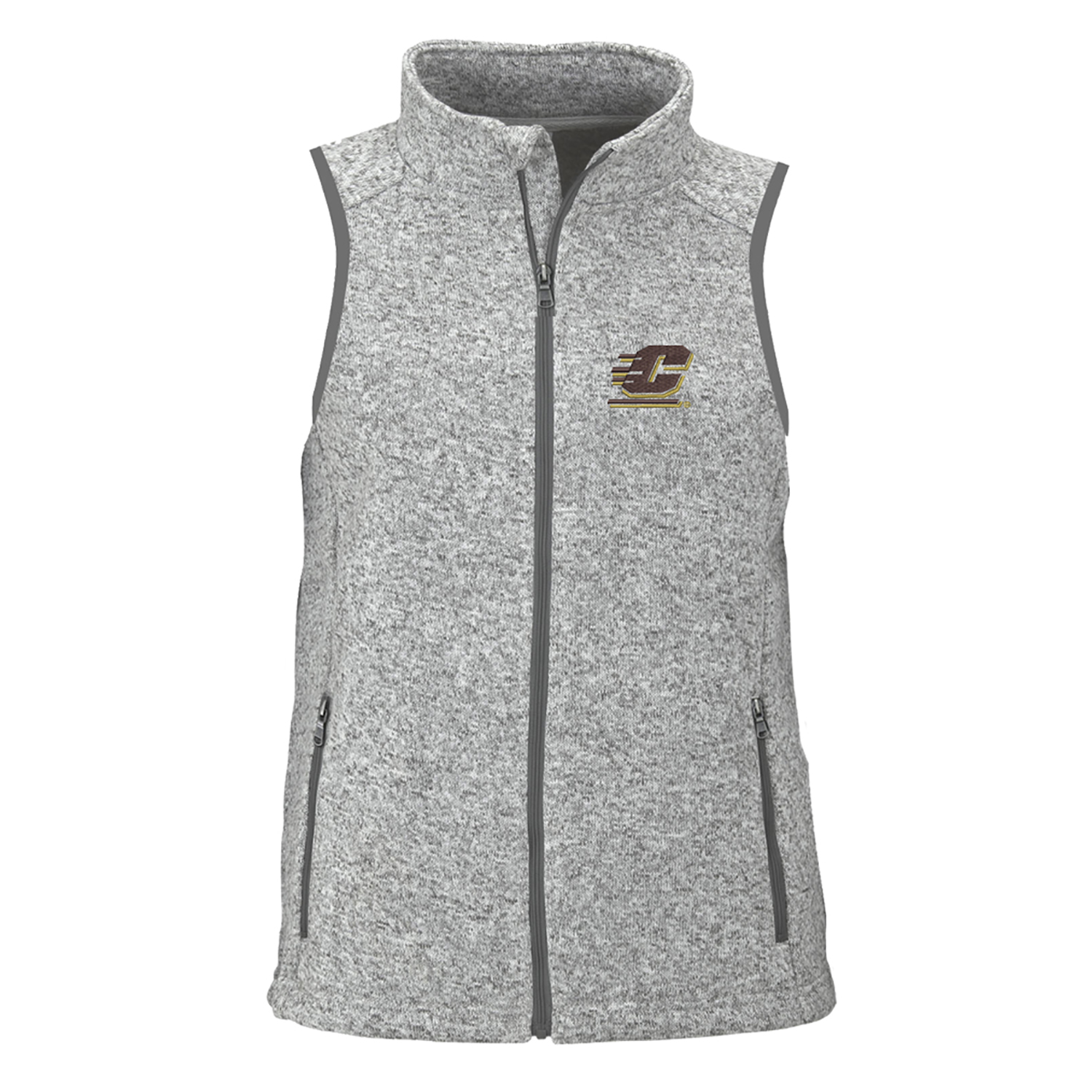 Women’s Heather Gray Cent. Michigan Chippewas Summit Fleece Full Zip Sweater Vest Women’s Heather Gray Cent. Michigan Chippewas Summit Fleece Full Zip Sweater Vest
