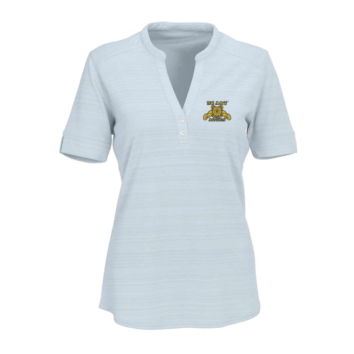 Women’s Silver North Carolina A&T Aggies Strata Textured Henley Shirt Women’s Silver North Carolina A&T Aggies Strata Textured Henley Shirt