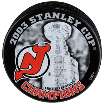 New Jersey Devils Unsigned 2003 Stanley Cup Champions Logo Hockey Puck