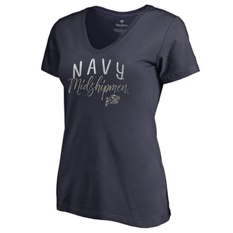 Women's Navy Navy Midshipmen Graceful V-Neck T-Shirt