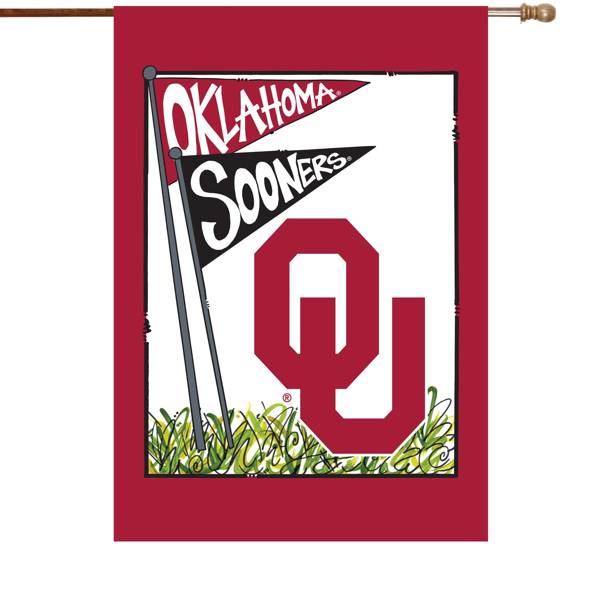 Oklahoma Sooners 28" x 40" Double-Sided House Flag