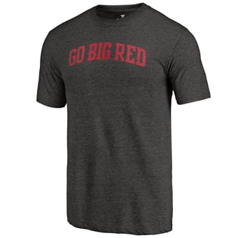 Men's Heathered Black Nebraska Huskers Arched Battle Cry Tri-Blend T-Shirt