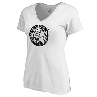 Women's White Minnesota Lynx Marble V-Neck T-Shirt