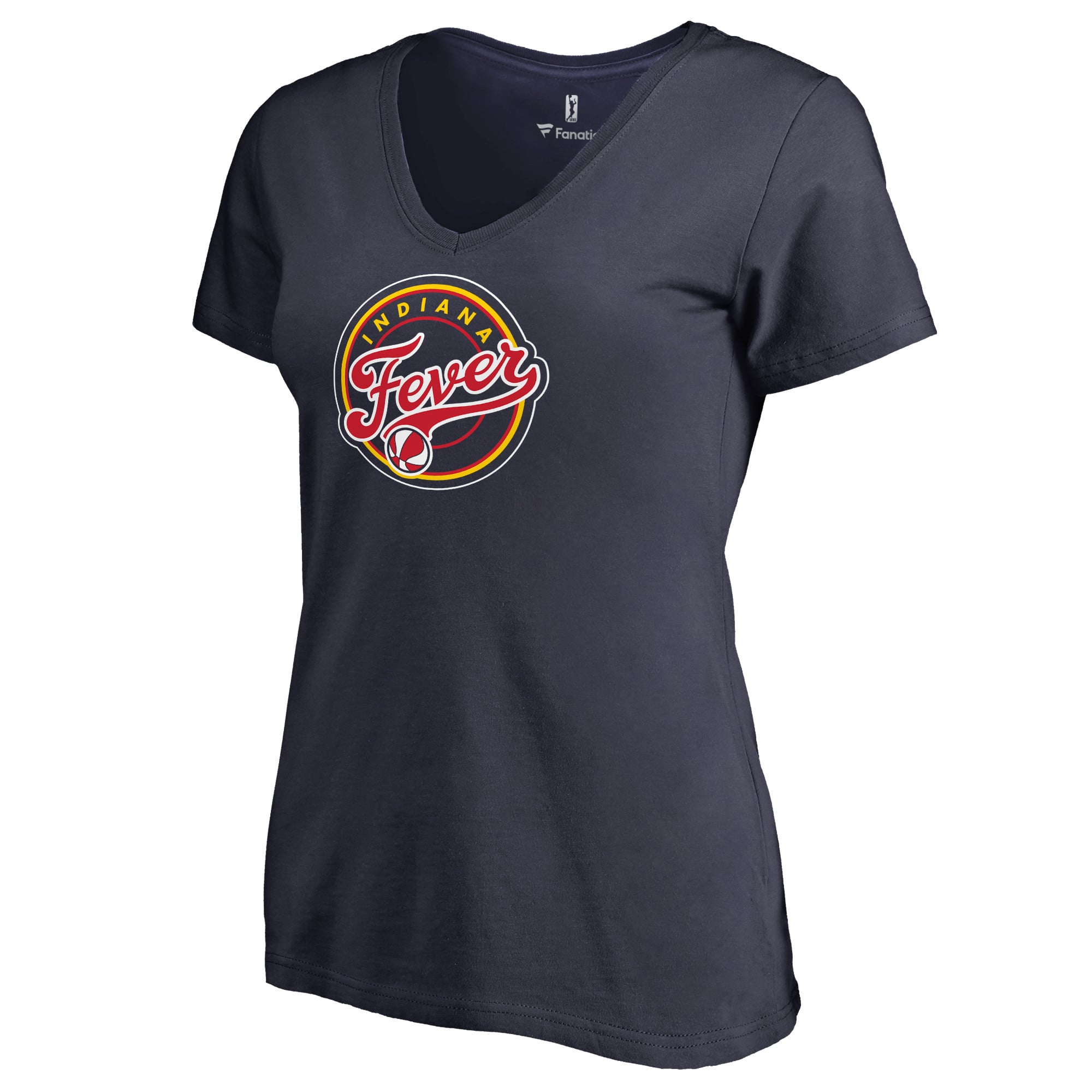 Women's Navy Indiana Fever Primary Logo V-Neck T-Shirt