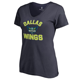 Women's Navy Dallas Wings Overtime V-Neck T-Shirt