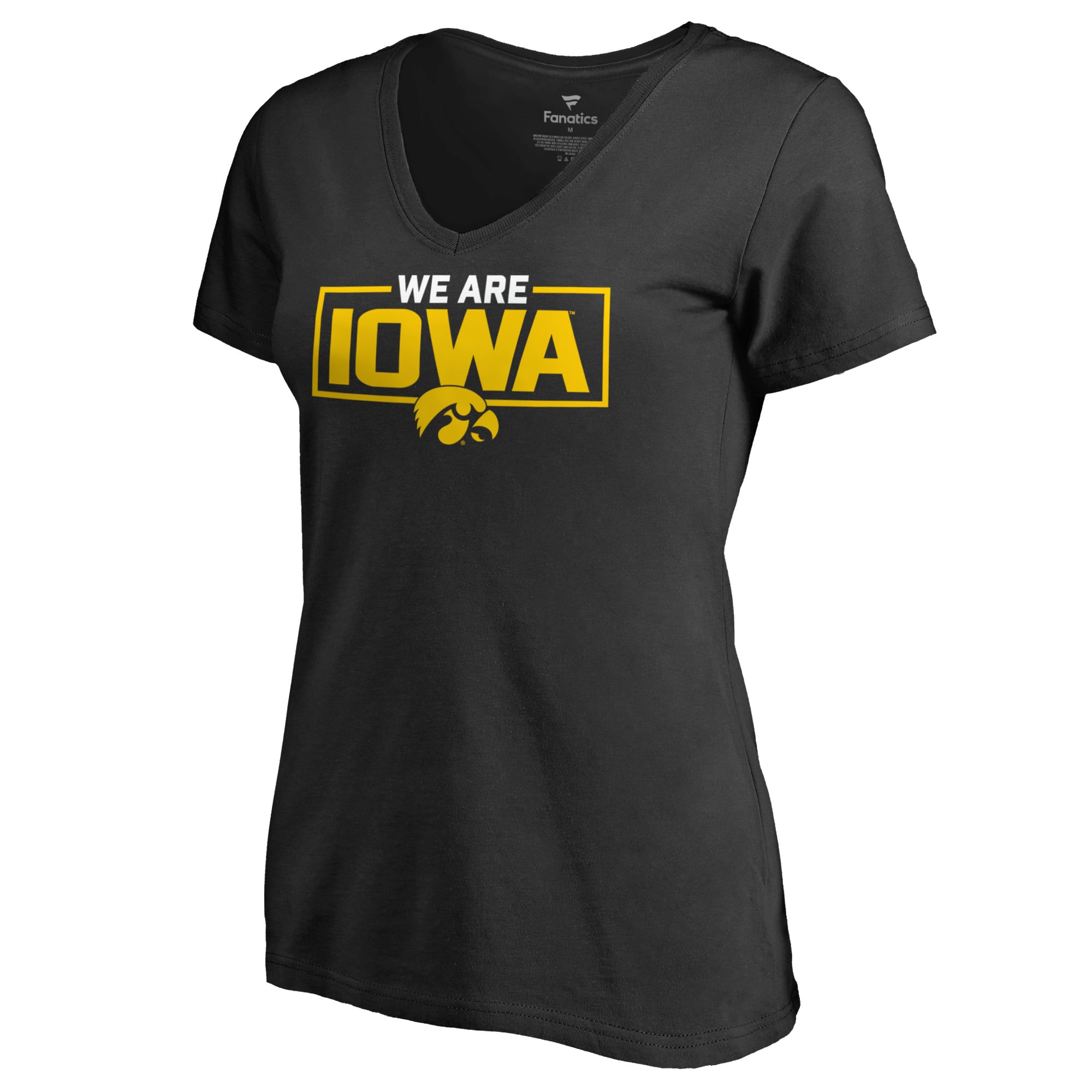 Women's Black Iowa Hawkeyes We Are Icon V-Neck T-Shirt