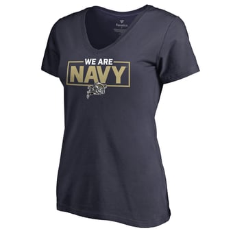Women's Navy Navy Midshipmen We Are Icon V-Neck T-Shirt