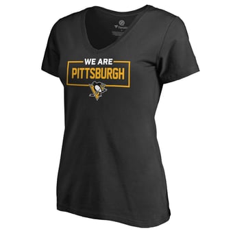 Women's Black Pittsburgh Penguins Iconic Collection V-Neck T-Shirt