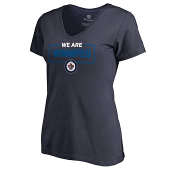 Women's Navy Winnipeg Jets Iconic Collection V-Neck T-Shirt