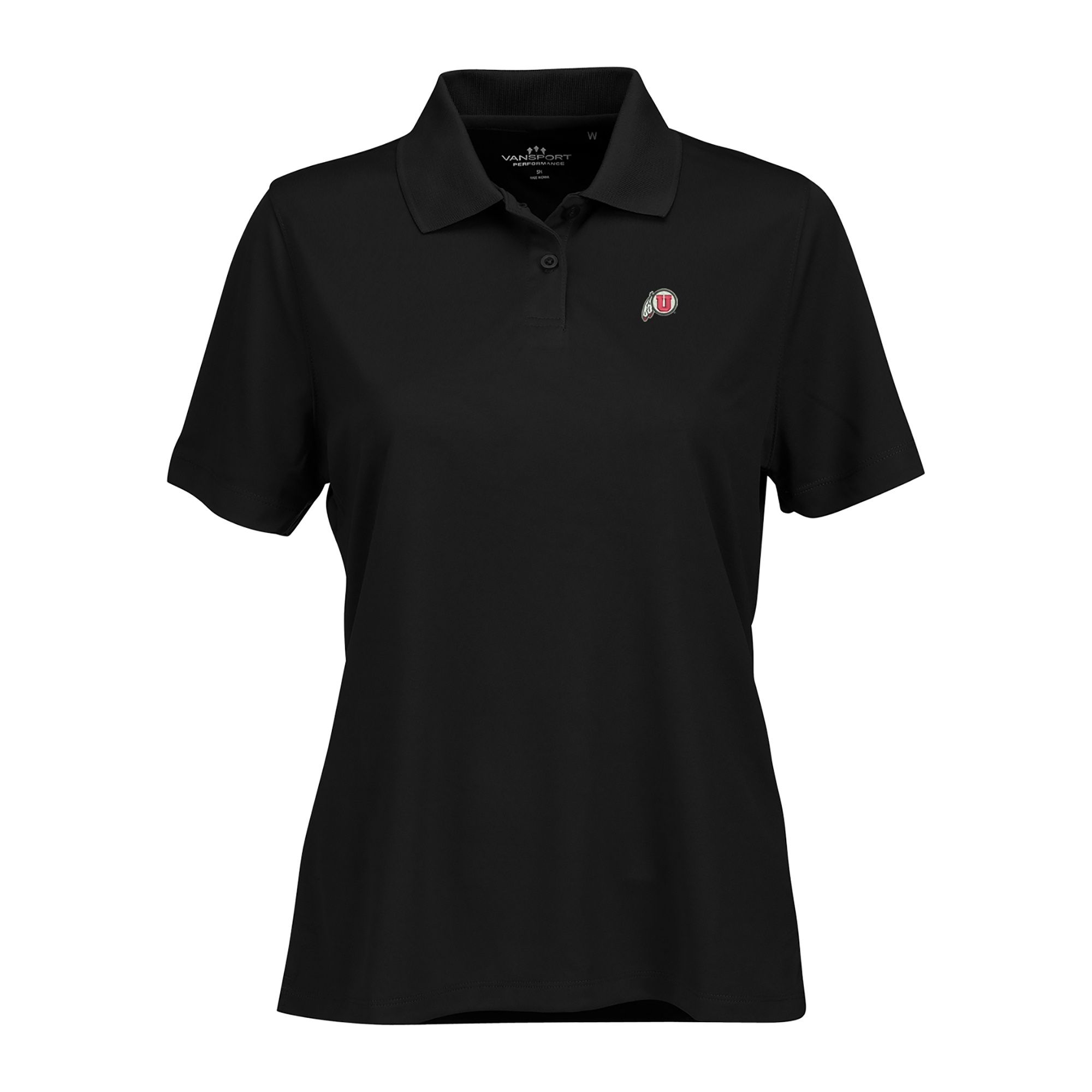 Women’s Black Utah Utes Vansport Omega Plus Size Tech Polo Women’s Black Utah Utes Vansport Omega Plus Size Tech Polo