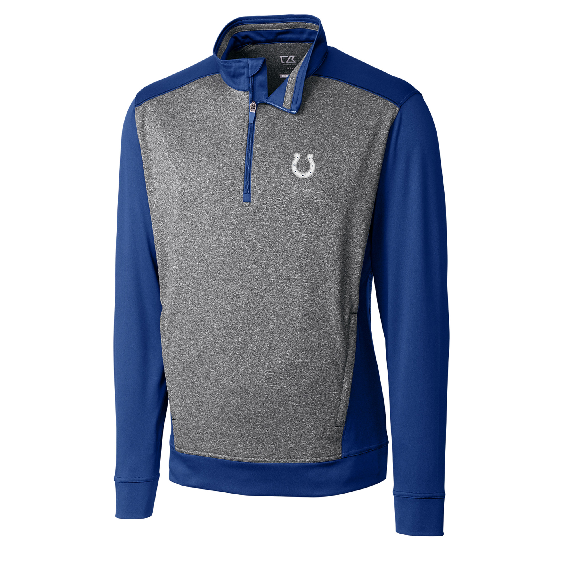 Men's Cutter & Buck Blue/Gray Indianapolis Colts Big & Tall Replay Pullover Jacket