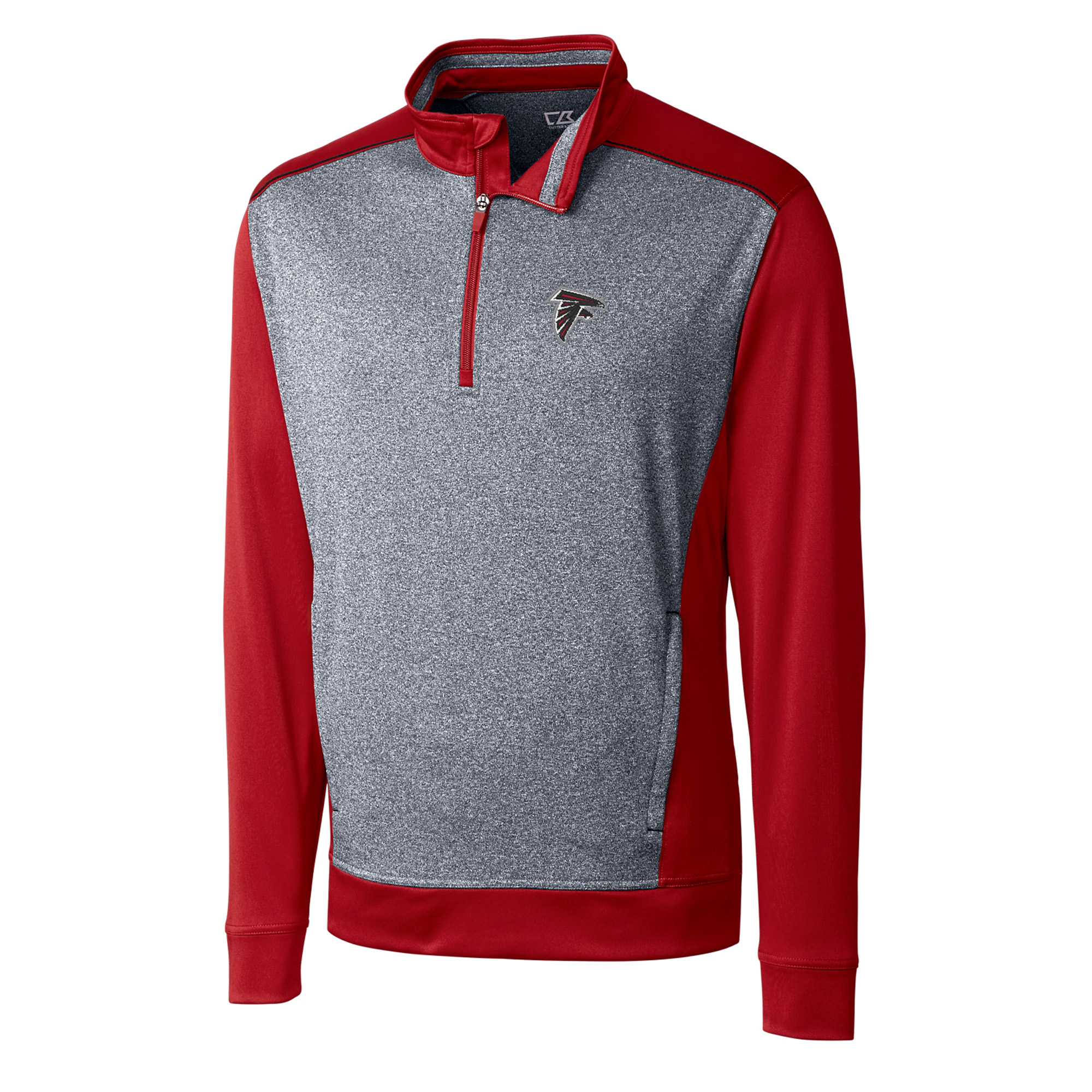 Men's Cutter & Buck Red/Gray Atlanta Falcons Big & Tall Replay Pullover Jacket