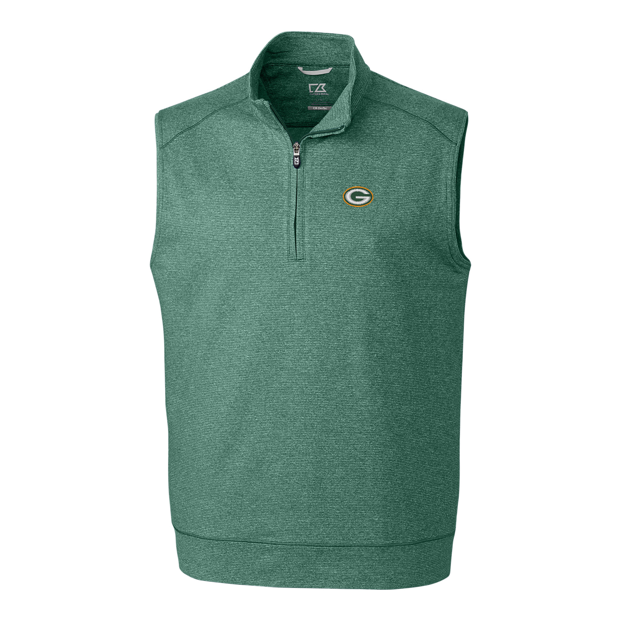 Men's Cutter & Buck Heather Green Green Bay Packers Big & Tall Shoreline Vest
