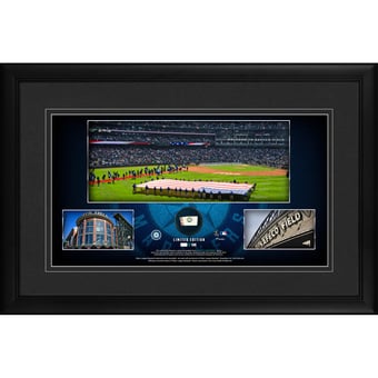 Seattle Mariners Framed 10" x 18" Stadium Panoramic Collage with a Piece of Game-Used Baseball - Limited Edition of 500