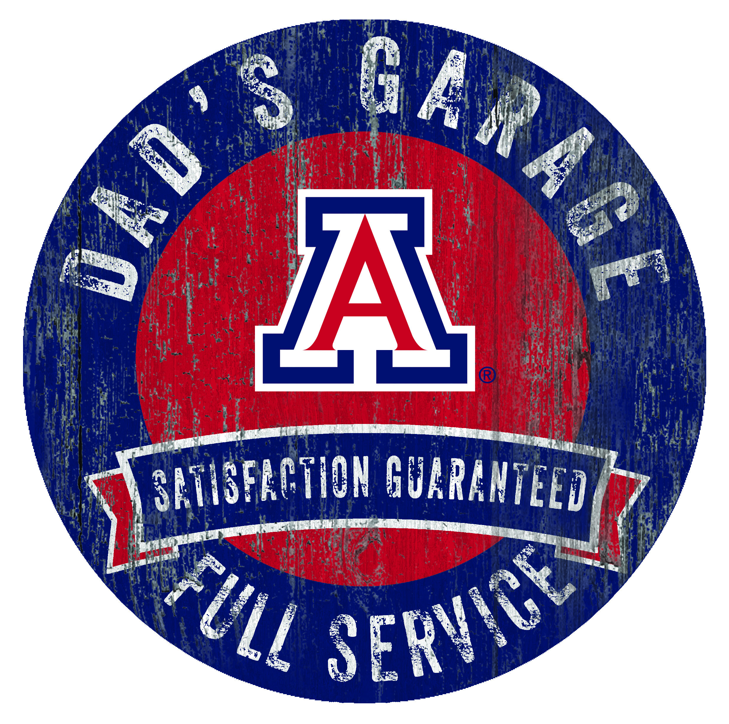 Arizona Wildcats 12" x 12" Dad's Garage Sign