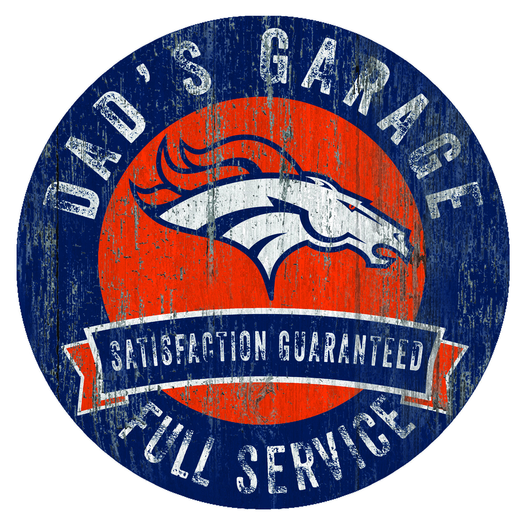 Denver Broncos 12" x 12" Dad's Garage Sign