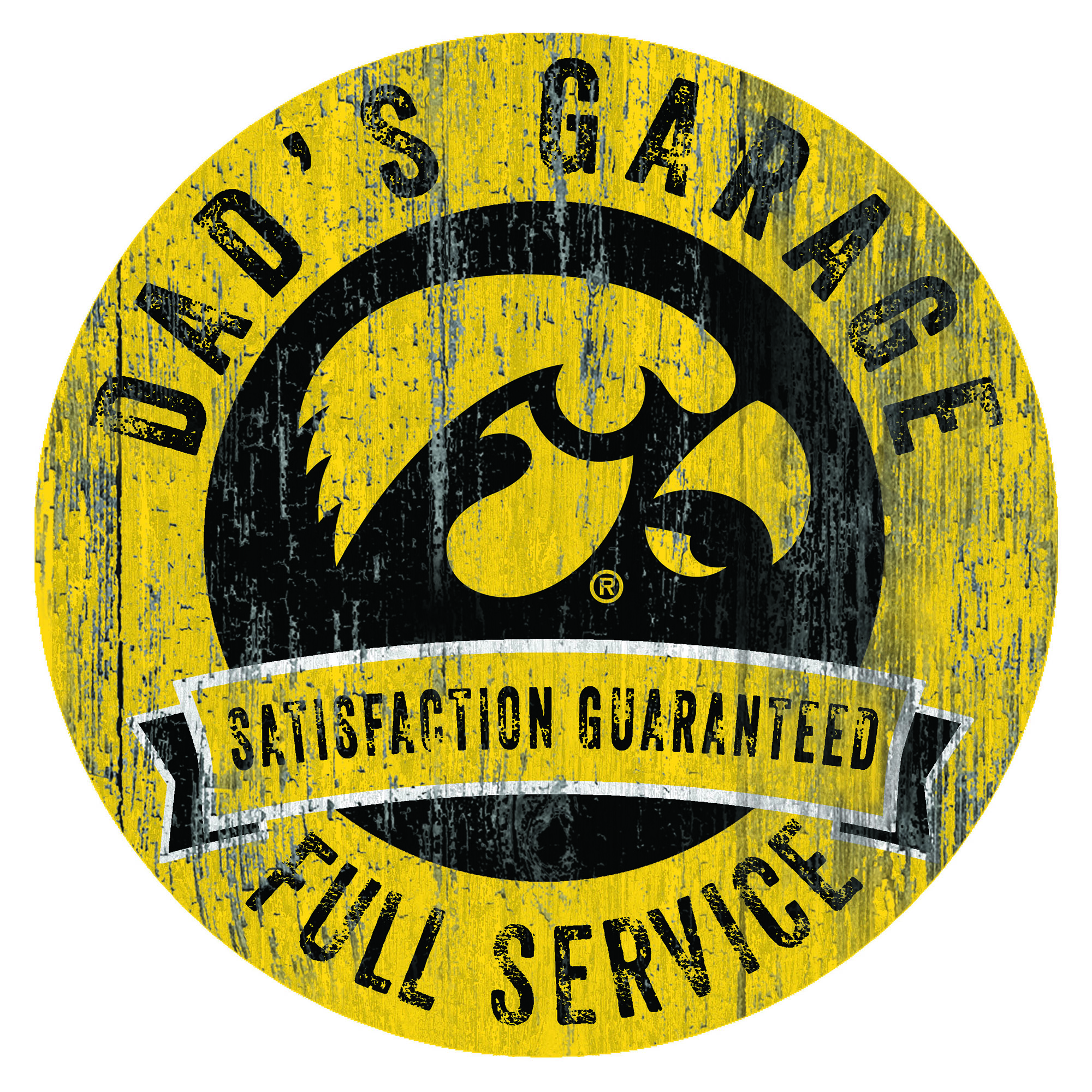Iowa Hawkeyes 12" x 12" Dad's Garage Sign