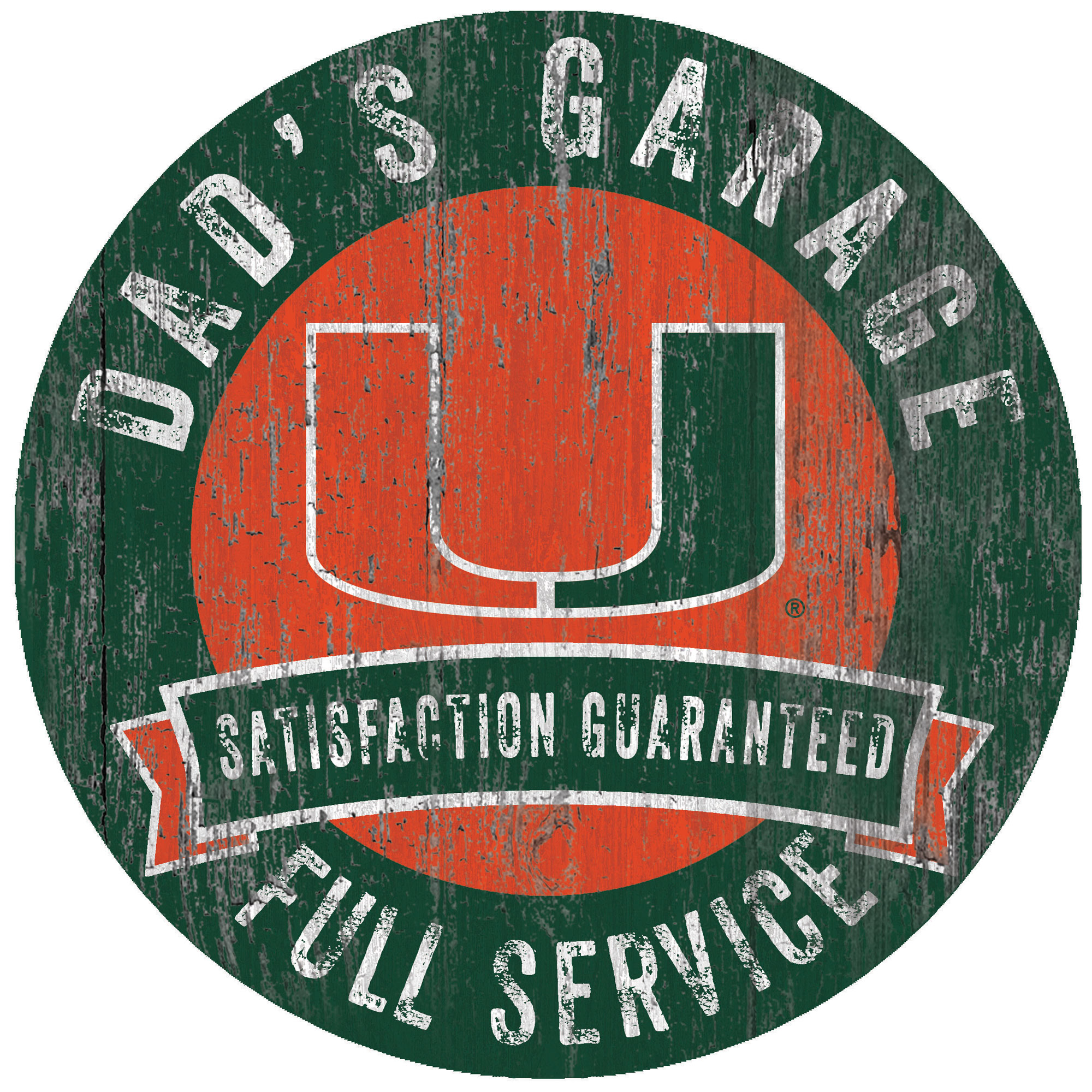 Miami Hurricanes 12" x 12" Dad's Garage Sign