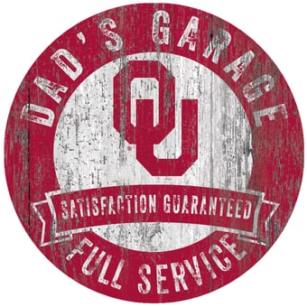Oklahoma Sooners 12" x 12" Dad's Garage Sign