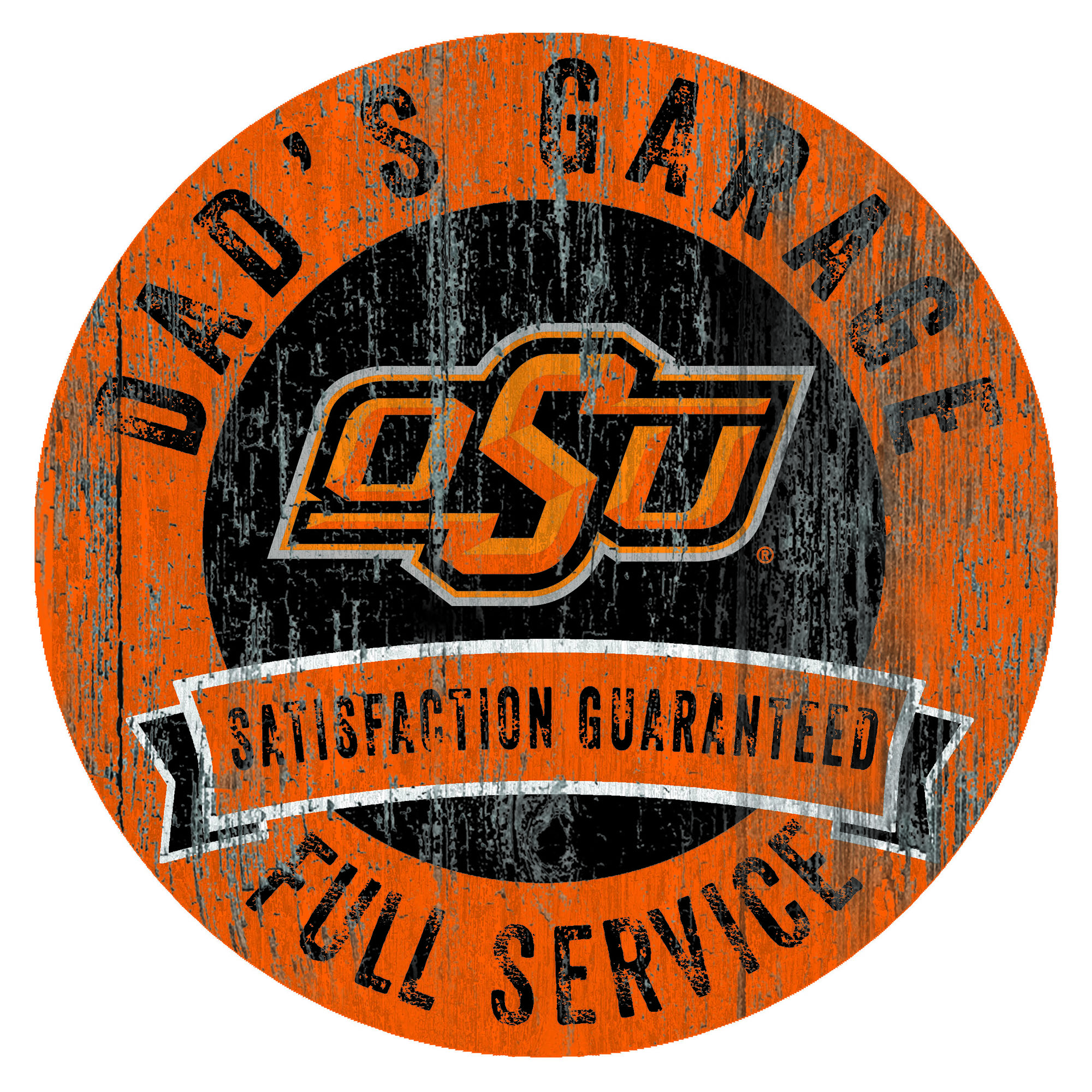 Oklahoma State Cowboys 12" x 12" Dad's Garage Sign