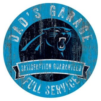 Carolina Panthers 12" x 12" Dad's Garage Sign