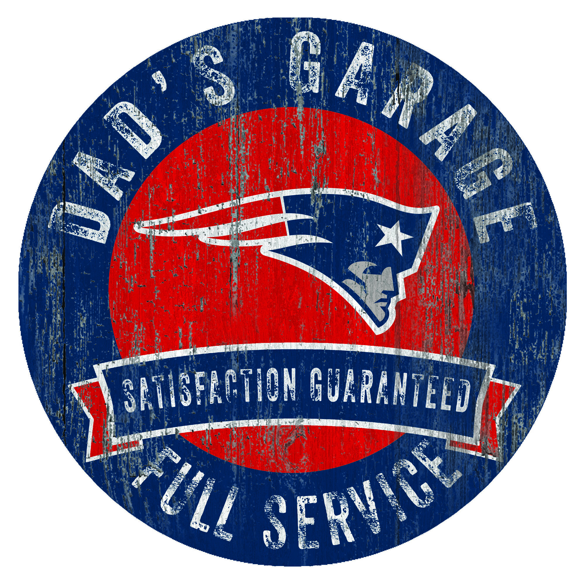 New England Patriots 12" x 12" Dad's Garage Sign