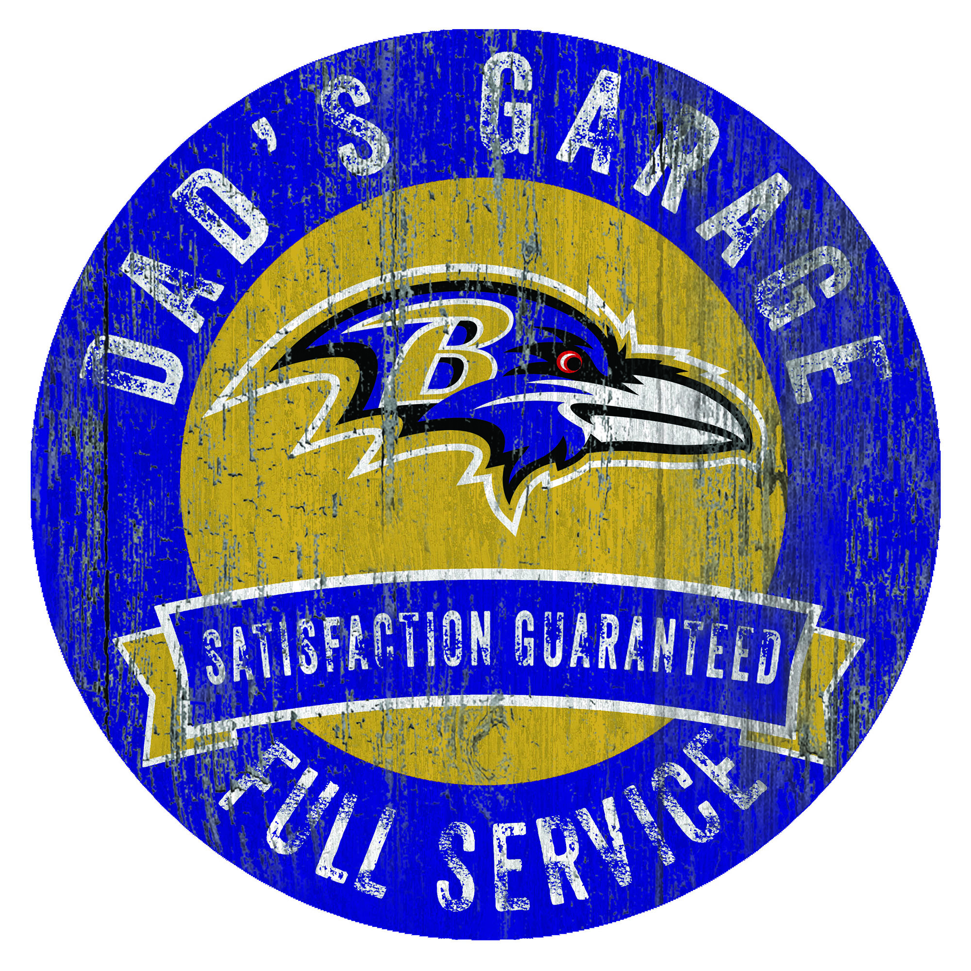 Baltimore Ravens 12" x 12" Dad's Garage Sign
