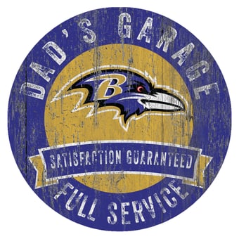 Baltimore Ravens 12" x 12" Dad's Garage Sign