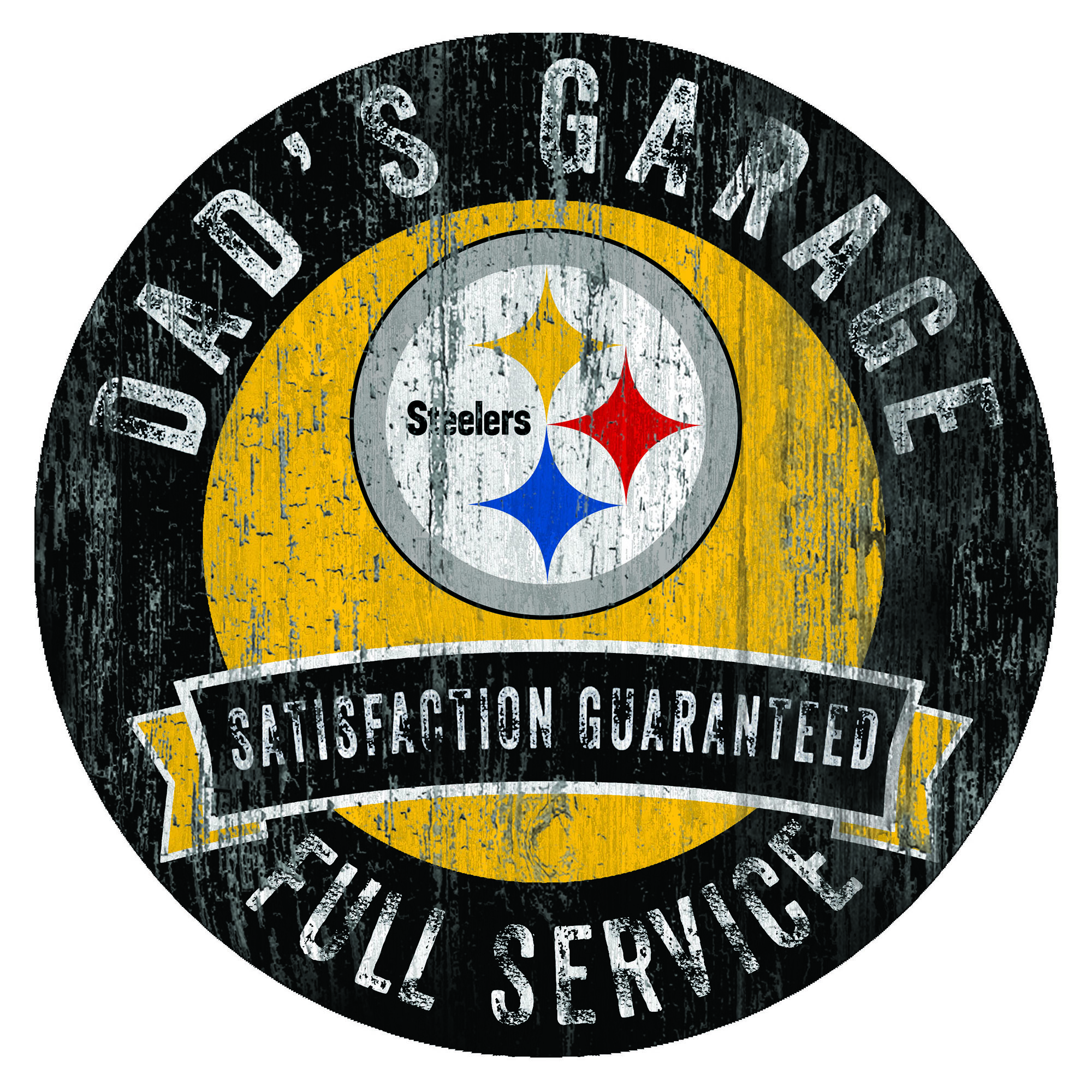 Pittsburgh Steelers 12" x 12" Dad's Garage Sign