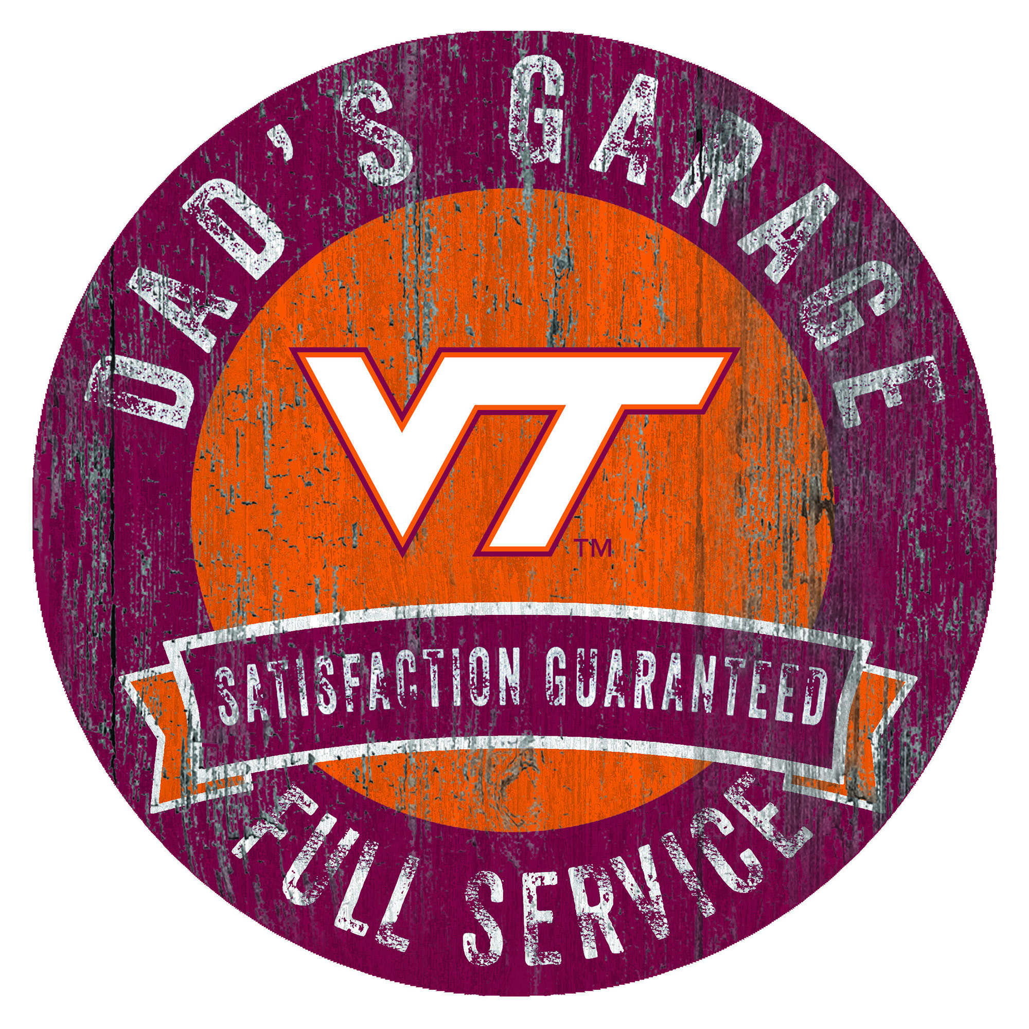 Virginia Tech Hokies 12" x 12" Dad's Garage Sign