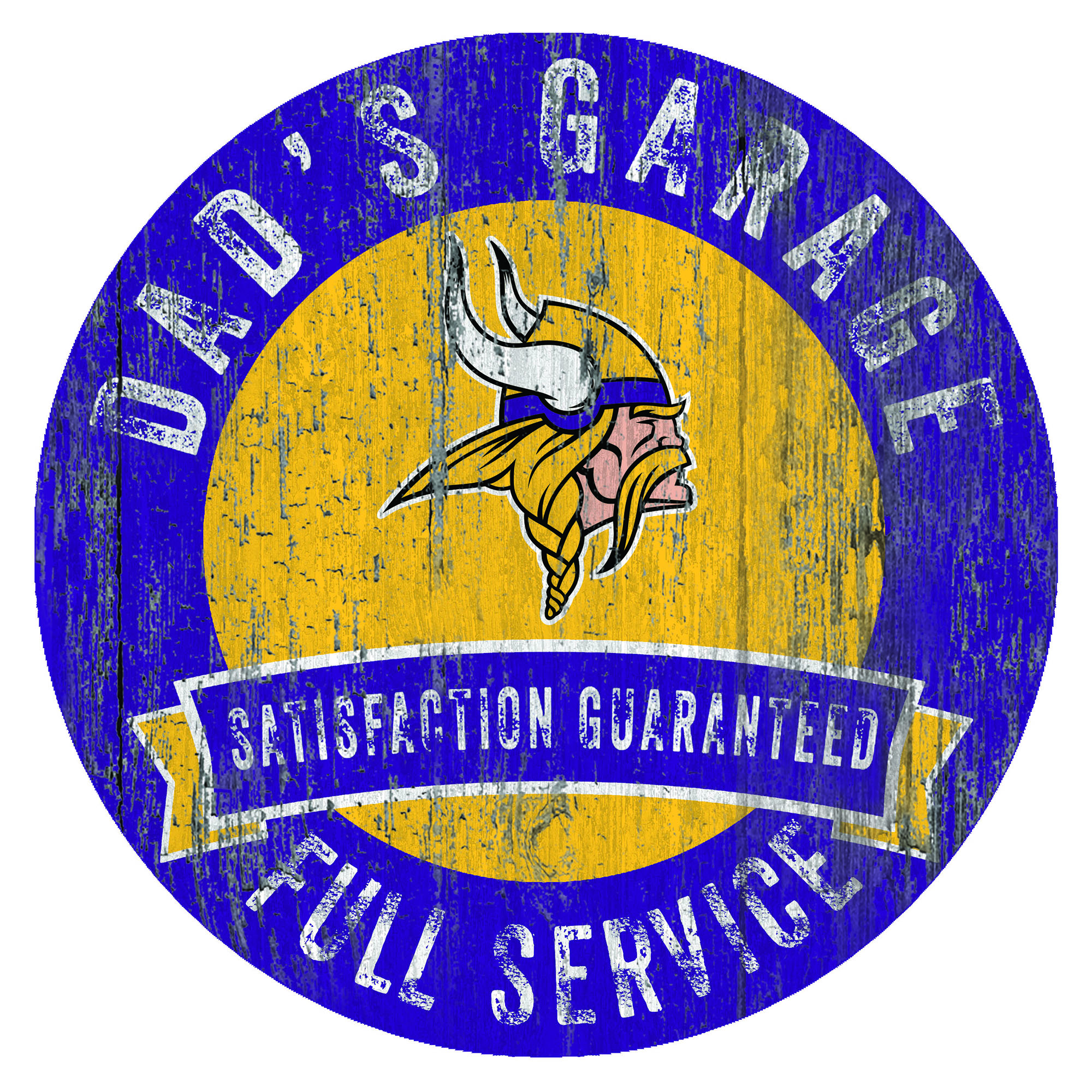 Minnesota Vikings 12" x 12" Dad's Garage Sign