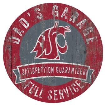 Washington State Cougars 12" x 12" Dad's Garage Sign