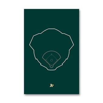 Athletics Coliseum 11" x 17" Ballpark Outline Art Poster