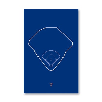 Texas Rangers Globe Life Park 11" x 17" Ballpark Outline Art Poster