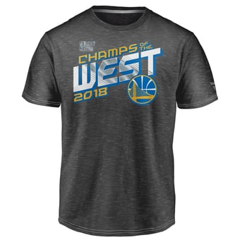 Men's Fanatics Heather Charcoal Golden State Warriors 2018 Western Conference Champions Locker Room T-Shirt