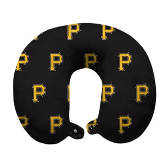 Black Pittsburgh Pirates Polyester-Fill Travel Pillow