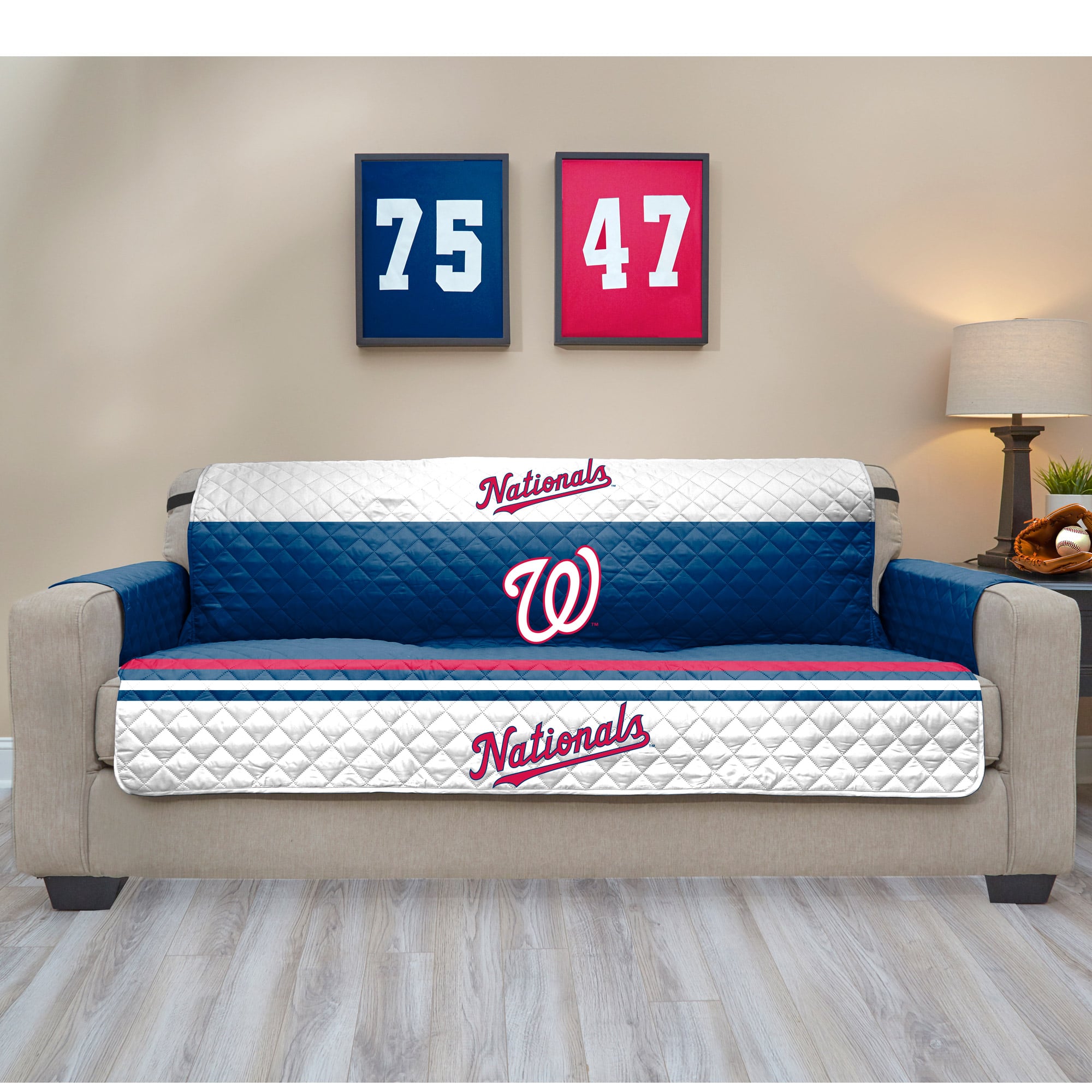 Blue Washington Nationals Sofa Protector
