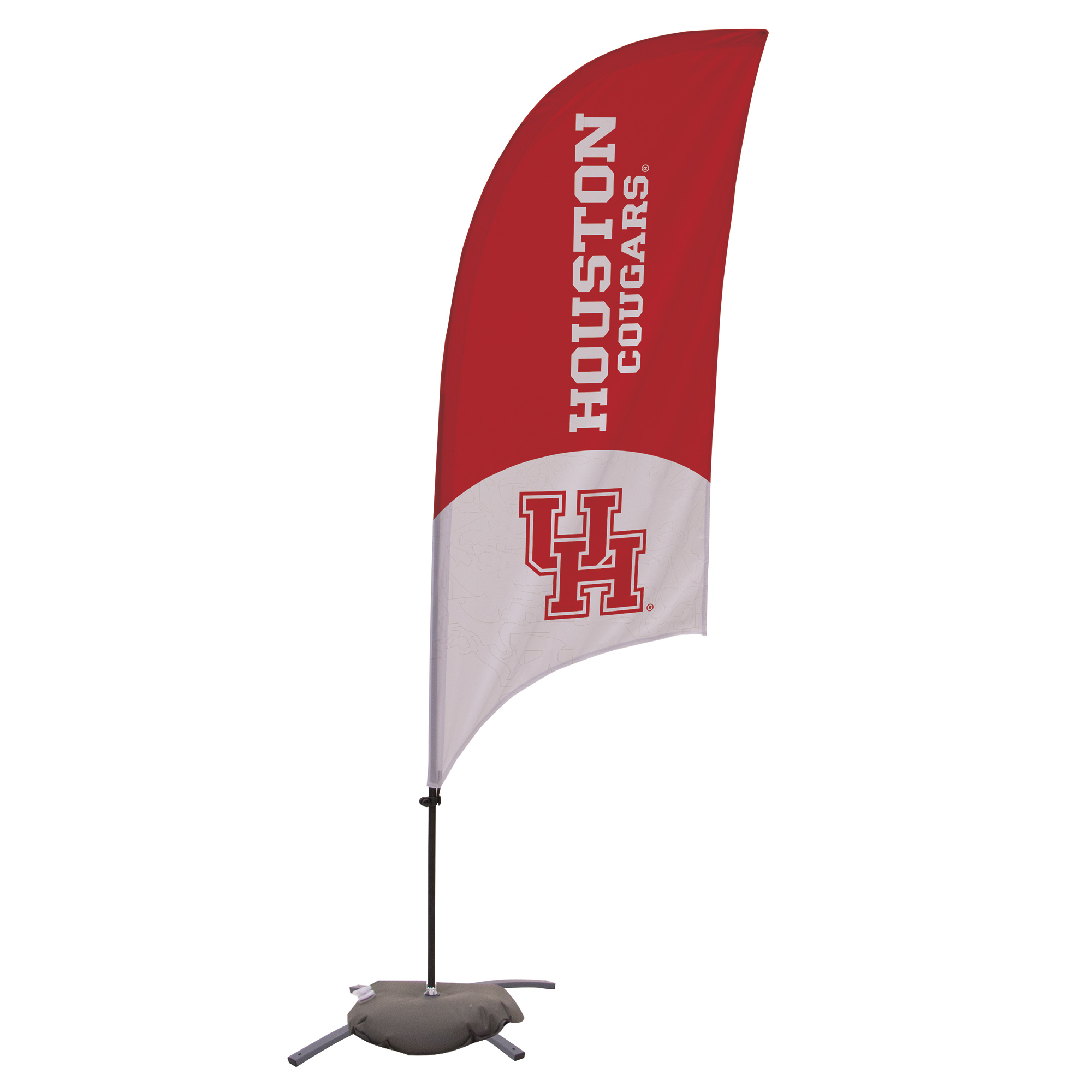 Houston Cougars Logo 7' Razor Sail Flag with Base
