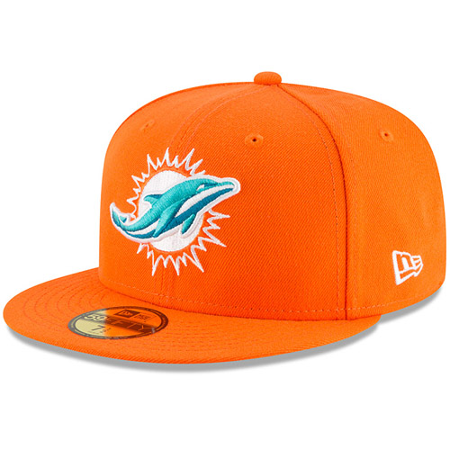 Men's New Era Orange Miami Dolphins 59FIFTY Fitted Hat