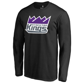 Men's Black Stockton Kings Primary Logo Long Sleeve T-Shirt