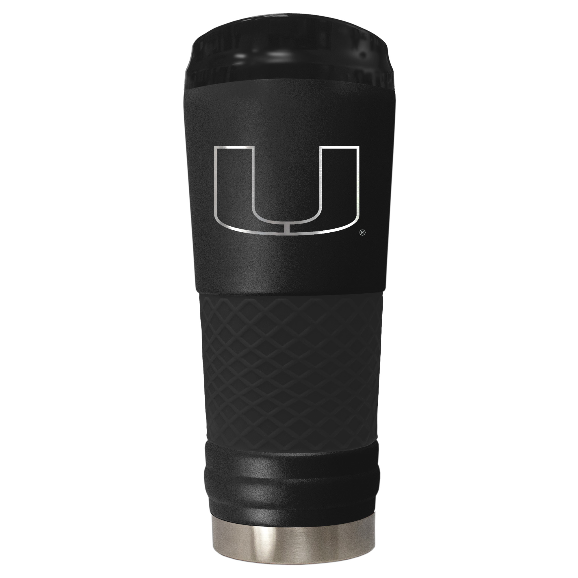 Black Miami Hurricanes Stealth Matte 24oz Tumbler